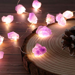 Amethyst Raw Stones Decorative String Lights