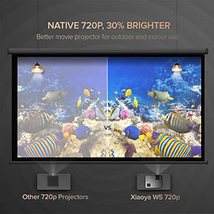 XIAOYA Outdoor Projector, HD Movie Projector Support 1080P, 4000 Lumens Home Theater Projector with HiFi Speaker, Compatible with HDMI, Fire Stick, USB (Black)