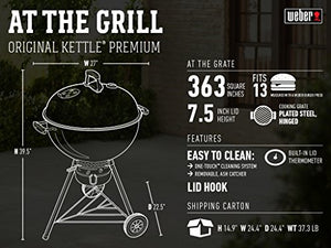 Weber | Original Kettle Premium Charcoal Grill, 22-Inch, Black