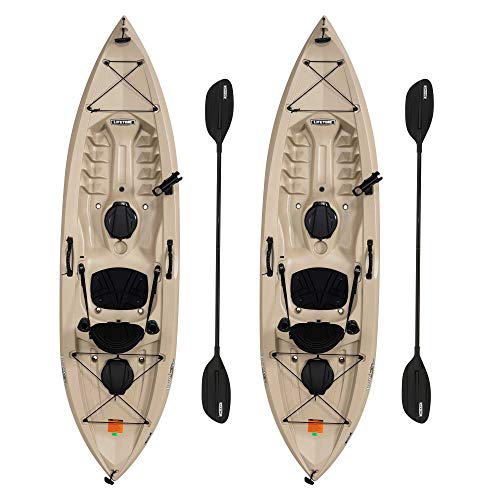 Lifetime | 90806 Tamarack Angler 100 Fishing Kayak, 2 Pack (Paddles Included), Tan