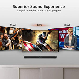 Sound Bars for TV, Saiyin Wired and Wireless Bluetooth 5.0 TV Stereo Speakers Soundbar 32’’ Home Theater Surround Sound System Optical/Coaxial/RCA Connection, Wall Mountable