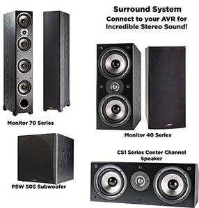 Polk Audio Monitor 60 Series II Floorstanding Speaker - 1 (1-inch) Tweeter and 3 (5.25-inch) Woofers | Black, Single (Renewed)