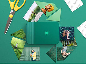 Zink KODAK Smile Instant Digital Printer – Pop-Open Bluetooth Mini Printer for iPhone & Android – Edit, Print & Share 2x3 ZINK Photos w/FREE Smile App – Green