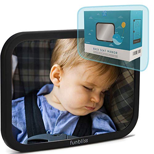Baby Car Mirror for Back Seat Black - Safely Monitor Infant Child in Rear Facing Car Seat,See Children or Pets in Backseat£¬Best Newborn Car Seat Accessories, Fully Assembled, Shatterproof