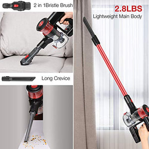 Cordless Vacuum Cleaner, Max Power 22000PA Electric Broom H12 Level Advanced Filtering System Stick Vacuum for Home Hard Floor Car Pet Hair Lightweight T185