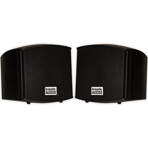 Acoustic Audio AA321B Mountable Indoor Speakers 400 Watts Black Bookshelf Pair