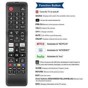 Gvirtue BN59-01315A BN59-01315D Replacement for Samsung Remote Control and Smart 4K Ultra UHD Curved Series 8/7/ 6 TV HDTV LED, UN 32/40/ 43/50/ 55/58/ 65/75 inch N/NU/RU Series 5300 6900 710D