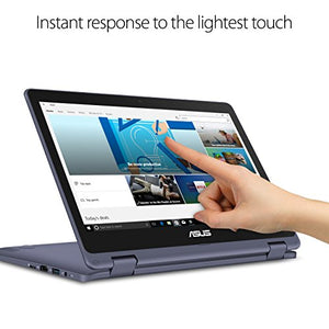 ASUS VivoBook Flip Thin and Light 2-in-1 Laptop - 11.6" HD Touchscreen, Intel Dual-Core Celeron N3350 Processor, 4GB RAM, 64GB eMMC Storage, Windows 10 in S Mode, Office 365 - J202NA-DH01T