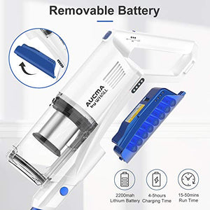 Cordless Vacuum Cleaner, Aucma by whall 3 Suction Modes 250W Brushless Motor Cordless Stick Vacuum cleaner up to 50 mins Runtime 4 in 1 Lightweight Handheld Vacuum for Home Hard Floor Carpet Pet Hair
