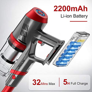 Cordless Vacuum Cleaner, ONSON Powerful Suction Stick Vacuum 4 in 1 Handheld Vacuum for Home Hard Floor Carpet Pet Hair, Lightweight