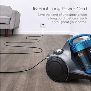 Eureka NEN110A Whirlwind Bagless Canister Vacuum Cleaner, Lightweight Corded Vacuum for Carpets and Hard Floors, Blue