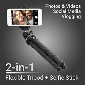 Xenvo SquidGrip Flexible Cellphone Tripod for Phone and Camera - Portable Octopus Tripod Compatible with All Smartphones - iPhones, GoPro, Android, Samsung, Google Pixel & More (Selfie Stick Tripod)