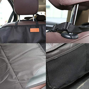 Smart Elf Car Seat Protector, 2Pack Seat Protector Protect Child Seats with Thickest Padding and Non Slip Backing Mesh Pockets for Baby and Pet