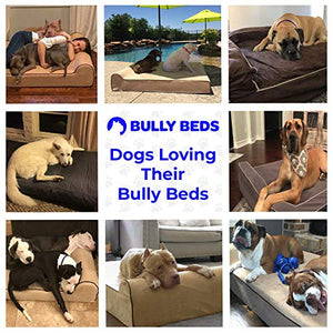 Bully Beds | Orthopedic Pillow Dog Bed w/Removable Cover, Chocolate, Large