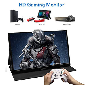 Portable Monitor - Lepow 15.6 Inch Full HD 1080P USB Type-C Computer Display IPS Eye Care Screen with HDMI Type C Speakers for Laptop PC PS4 Xbox Phone Included Smart Cover & Screen Protector Black