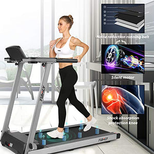 FUNMILY Treadmill, 2.25HP Folding Treadmills for Home with Table & Bluetooth Speaker & Large LCD Monitor, Zero Installation Walking Jogging Machine for Home/Office Use