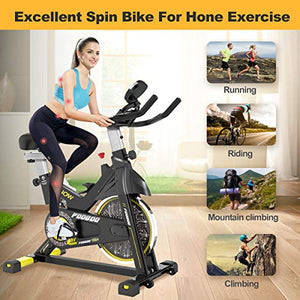 pooboo Indoor Cycling Bike, Belt Drive Indoor Exercise Bike,Stationary Bike LCD Display for Home Cardio Workout Bike Training