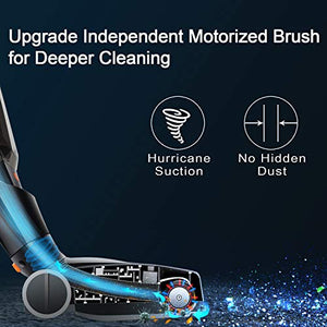 Hikeren Cordless Vacuum, Stick Vacuum Cleaner with 18kpa Powerful Suction, 35mins-Running Lithium-ion Battery, 2 in 1 Pro Lightweight Handheld Vacuum Cleaner for Home Hard Floor Car Pet Hair, Black