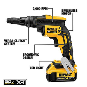 DEWALT DCF622M2 20V MAX XR Versa-ClutchTM Adjustable Torque Screw Gun