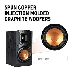 Klipsch Synergy Black Label B-200 Bookshelf Speakers with Tractrix Horn Technology and efficient Design