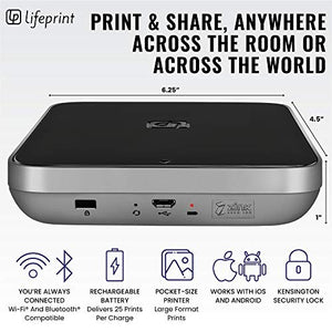 Lifeprint 3x4.5 Portable Photo AND Video Printer for iPhone and Android. Make Your Photos Come To Life w/ Augmented Reality - Black