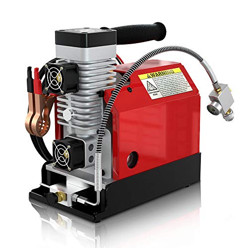 GX Portable PCP Air Compressor,4500Psi/30Mpa,Oil-Free,Powered by Car 12V DC or Home 110V AC with Adapter,Paintball/Scuba Tank Compressor