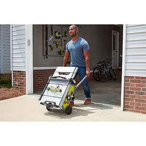 Ryobi 10 in. Portable Table Saw with Rolling Stand with a Powerful 15 Amp Motor and Onboard Storage, Ideal for Woodworking, Home Repair and Renovation Projects
