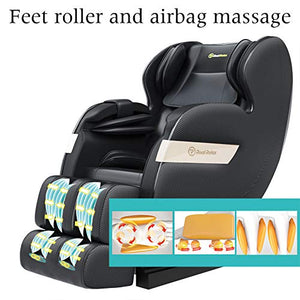 Real Relax | 2020 Massage Chair, Full Body Zero Gravity Shiatsu Recliner with Bluetooth and Led Light, Black