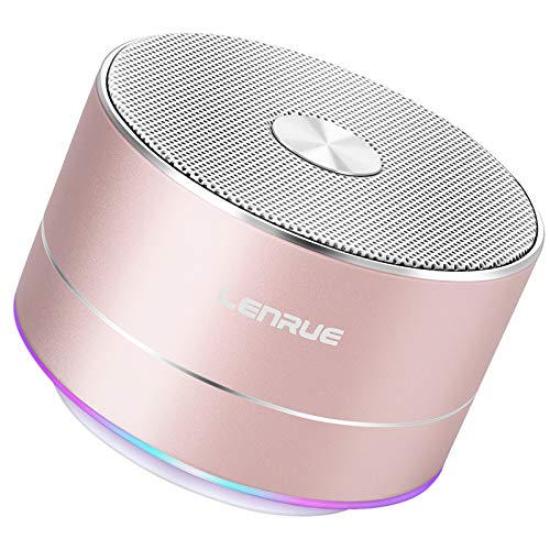 A2 LENRUE Portable Wireless Bluetooth Speaker with Built-in-Mic,Handsfree Call,AUX Line,TF Card,HD Sound and Bass for iPhone Ipad Android Smartphone and More(Rose Gold)