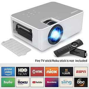1080P HD Projector, WiFi Projector Bluetooth Projector, FANGOR 5500 Lumen 230" Portable Movie Projector, Compatible with TV Stick, HDMI, VGA, USB, Laptop, iPhone Android for PowerPoint Presentation