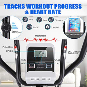 ANCHEER Elliptical Trainers, Magnetic Eliptical Exercise Machines with 3D Virtual APP Control & 10 Level Magnetic Resistance, Max User Weight 390lbs