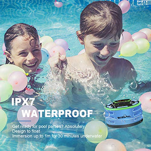 Bluetooth Speakers, BassPal IPX7 Waterproof Portable Wireless Shower Speaker with LED Display, FM Radio, Suction Cup, Light Show, TWS, Loud Stereo Sound for Pool Beach Home Party Travel Outdoors