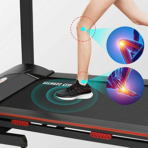 Fitnessclub Folding Electric Treadmill Power Motorised Running Machine with LCD Display, Hand Grip Pulse Sensor,Tablet Holder