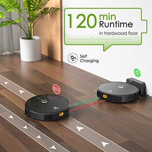 MOOSOO RT30 Robot Vacuum Cleaner - Wi-Fi Connected, 2000Pa Suction,6 Cleaning Modes,Quiet, Super-Thin, Self-Charging Robotic Vacuum Cleaner,Works with Alexa, Ideal for Pet Hair, Carpets, Hard Floors