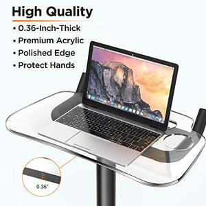 IPOW Spinning Tray for Peloton Upgrade Peloton Desk with Cup/Pen Holder Peloton Laptop Holder for Ride with iPad Tablet Book Drinks Phone Acrylic Peloton Cycle Tray Makes Spinning A Workplace.