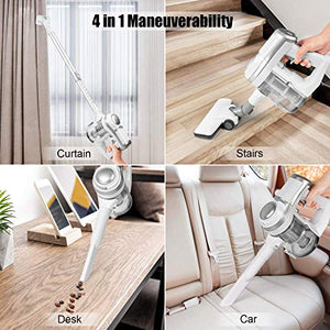 APOSEN Cordless Vacuum Cleaner, Powerful Suction Lightweight 4 in 1 Stick Vacuum Extension Wand & Detachable Battery for Home Hard Floor Car Pet Cleaning H10