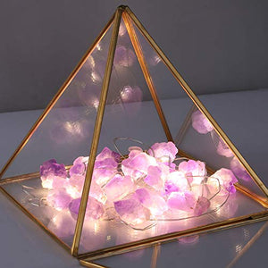 Amethyst Raw Stones Decorative String Lights