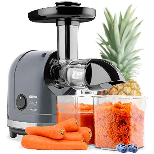 Best Choice Products 150W Horizontal Slow Masticating Juicer, Cold Press Extractor, High Nutrient Yield Juicing for Fruits & Vegetables
