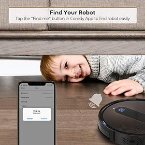 Coredy R700 Robot Vacuum Cleaner, Compatible with Alexa, Boost Intellect, Virtual Boundary Supported, 1600Pa Max Suction, Ultra Slim, All-New Upgraded Robotic Vacuums, Cleans Hard Floor to Carpet