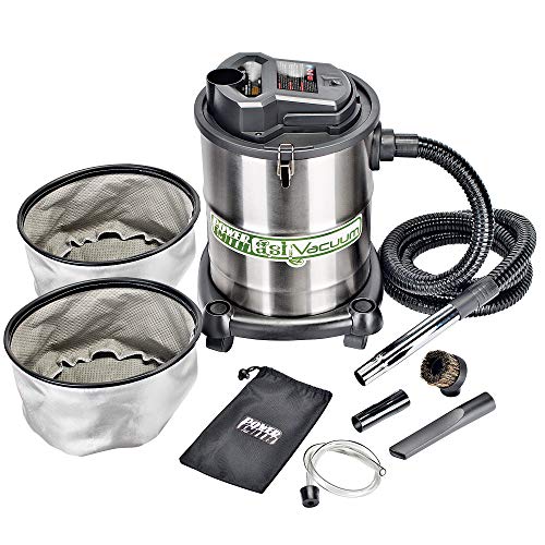 PowerSmith PAVC102 10 Amp 4 Gallon All-In-One Ash and Shop Vacuum/Blower with 10' Hose, Wheeled Base, Crevice Tool, Brush Nozzle, Pellet Stove Hose, 16' Power Cord, 1 1/4