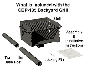 Pilot Rock Steel Park-Style Backyard Charcoal Grill - 16 1/4in.L x 14 1/8in.W, Model Number CPB-135