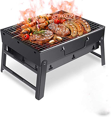 BNCHI Charcoal Grill Perfect Foldable Premium BBQ Grill for Outdoor Campers Barbecue Lovers Travel Park Beach Wild etc.[Black]