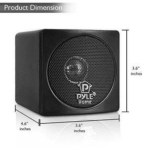 3" Mini Cube Bookshelf Speakers - 100W Small Bookshelf Speakers w/ 3" Paper Cone Driver, 8 Ohm - Passive Audio Book Shelf Speaker Pair For Home Theater Stereo Surround Sound - Pyle Home PCB3BK (Black)