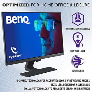 BenQ 27 Inch IPS Monitor | 1080P | Proprietary Eye-Care Tech | Ultra-Slim Bezel | Adaptive Brightness for Image Quality | Speakers | GW2780,Black