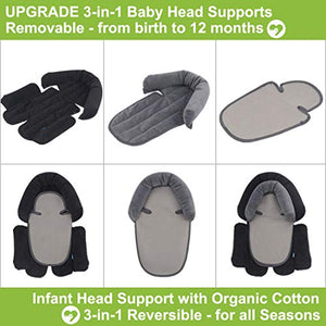 COOLBEBE Baby Head Neck Body Support Pillow for Newborn Infant Toddler - Extra Soft Car Seat Insert Cushion Pad, Perfect for Carseats, Strollers, Swings