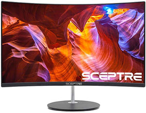Sceptre 24" Curved 75Hz Gaming LED Monitor Full HD 1080P HDMI VGA Speakers, VESA Wall Mount Ready Metal Black 2019 (C248W-1920RN)