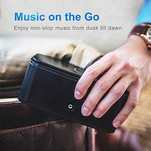 DOSS SoundBox Touch Portable Wireless Bluetooth Speakers with 12W HD Sound and Bass, 20H Playtime, Handsfree, Speakers for Home, Outdoor, Travel-Black