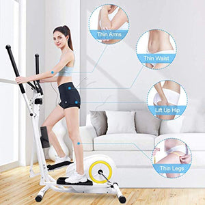 Doufit Elliptical Machine for Home Use, EM-01 Portable Elliptical Trainer for Home Gym Aerobic Exercise, Cardio Fitness Equipment with LCD Monitor and Adjustable Magnetic Resistance