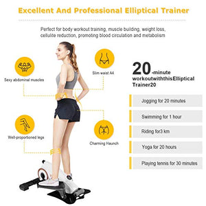 Goplus 2 in 1 Under Desk Elliptical Stepper, Resistance Adjustable, More Stable with Heavier Weight, Portable Mini Magnetic Step Machine, Compact Strider