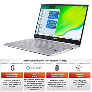 Acer Swift 3 Thin & Light Laptop, 14" Full HD IPS, AMD Ryzen 7 4700U Octa-Core with Radeon Graphics, 8GB LPDDR4, 512GB NVMe SSD, Wi-Fi 6, Backlit KB, Fingerprint Reader, Alexa Built-in, SF314-42-R9YN